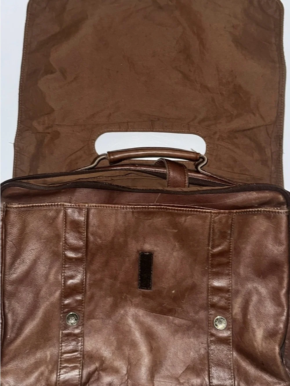 Brown Leather Men's Briefcase Messenger Bag